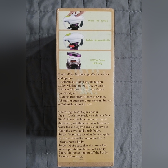 Hands Free Electric Jar Opener - Seniors Arthritic Hands - New, Open Box - Picture 4 of 8